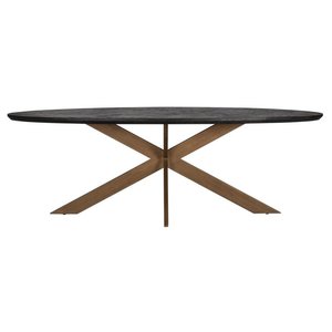 Richmond Interiors Richmond eettafel Blackbone brass ovaal 230 cm